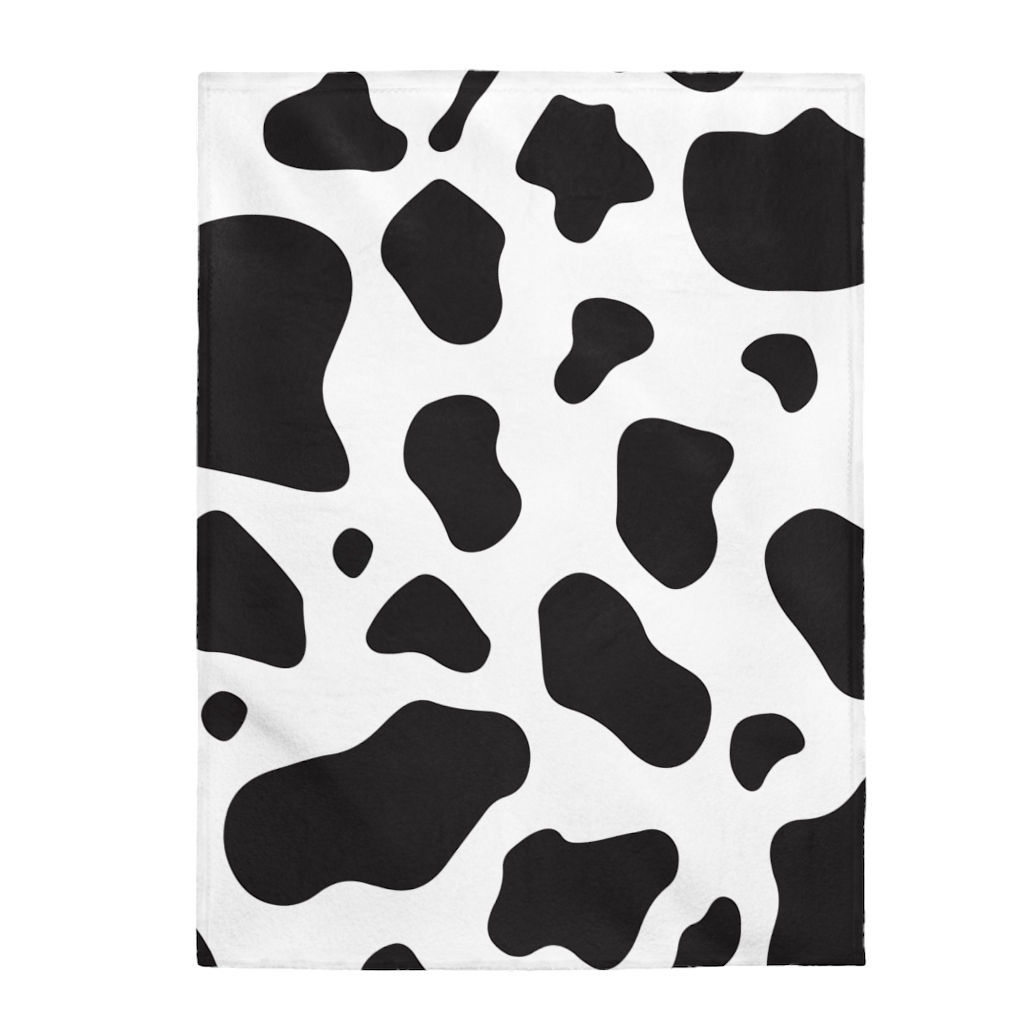 Cow Print Velvet Plush Blanket-Cozy Blanket-Comfy Blanket-Animal Print