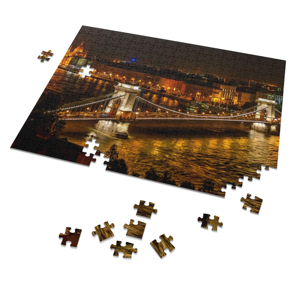 Széchenyi Chain Bridge Puzzle-Budapest, Hungary-Landscape-Nature Lover