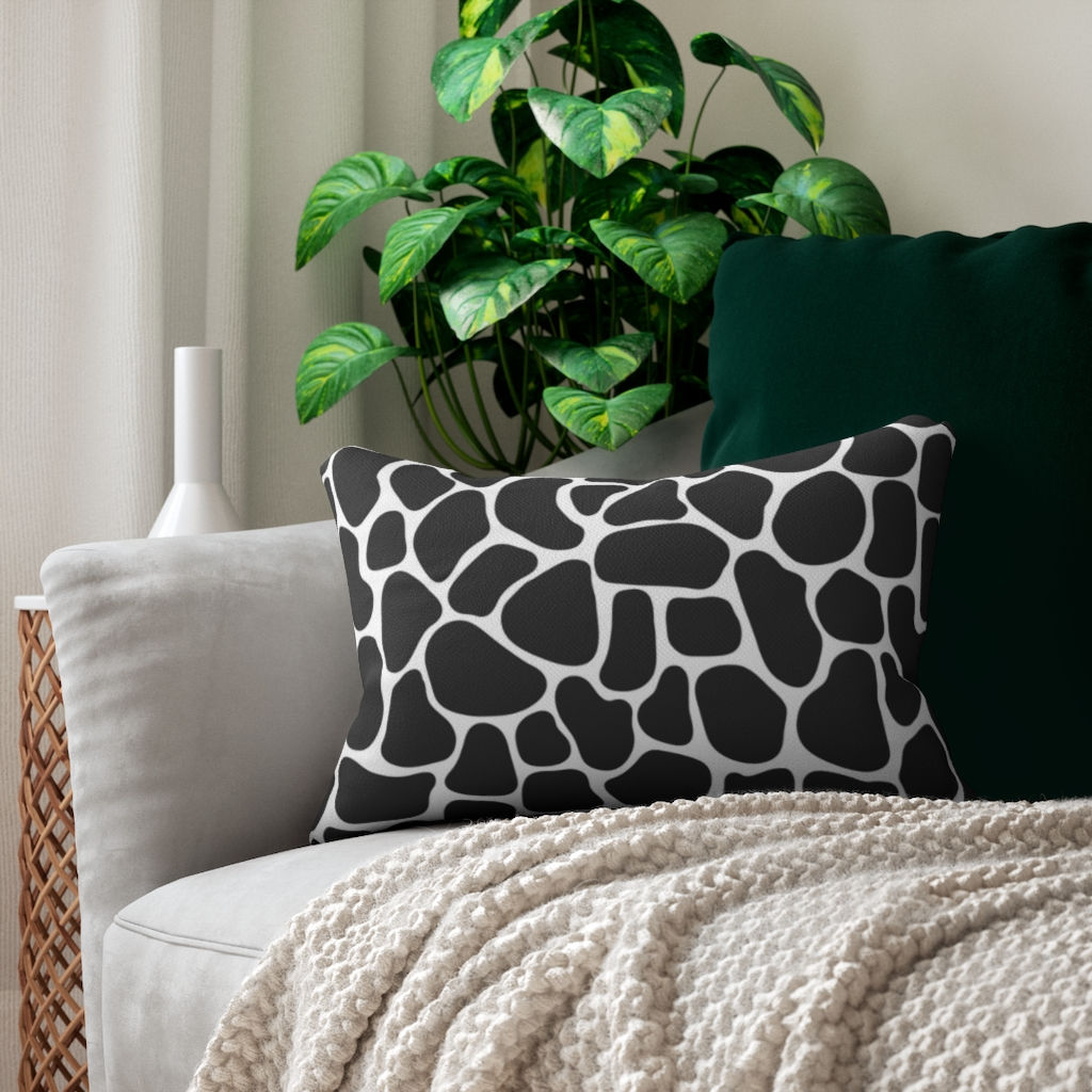 Black-White Giraffe Lumbar Pillow-Living Room-Bedroom-Patio Pillow