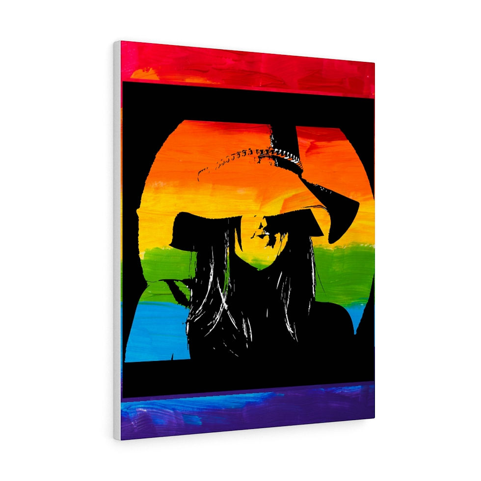 Thumbnail: Lady In a Hat Wall Art-Rainbow Wall Art-LGBT Wall Decor-Colorful LGBT Wall Art