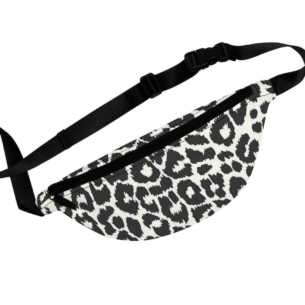 Black & Beige leopard Fanny Pack-Animal Print-Birthday-Fashion-Travel Bag
