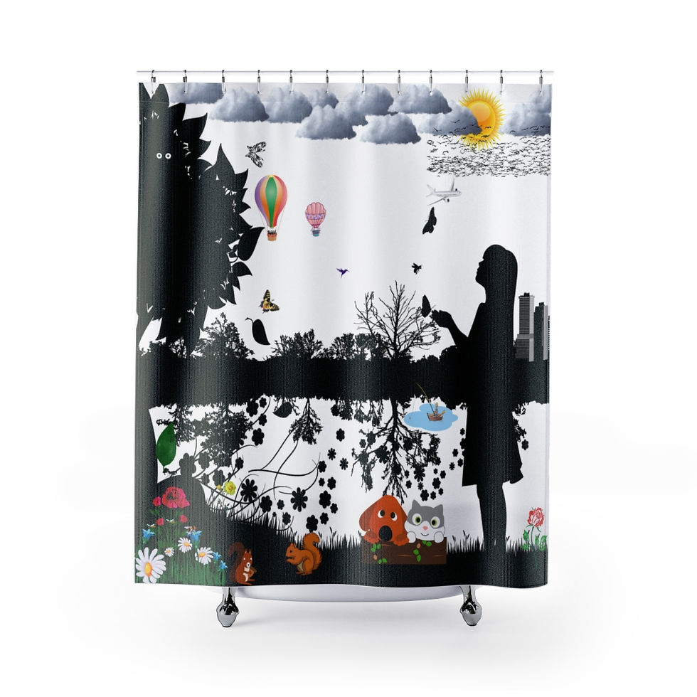 Girl On the Lake Shower Curtain-Bathroom Decor-Cheap Shower Curtains-Decor