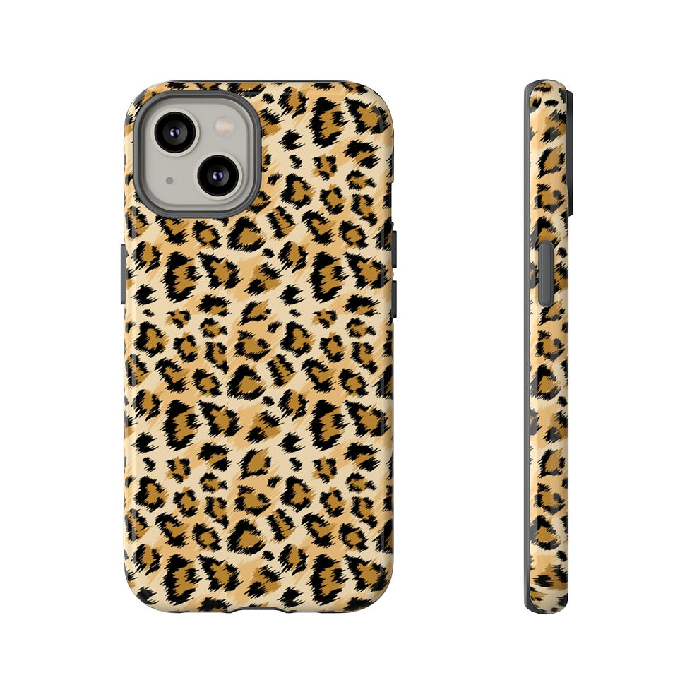 Thumbnail: Brown Leopard Print Tough iPhone 14 Case-iPhone 14-iPhone Case-Animal Print