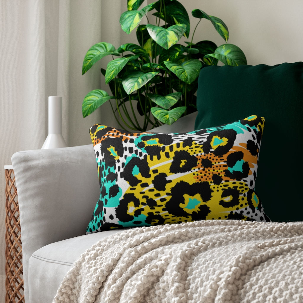Colorful Leopard Lumbar Pillow-Living Room-Bedroom-Patio Pillow