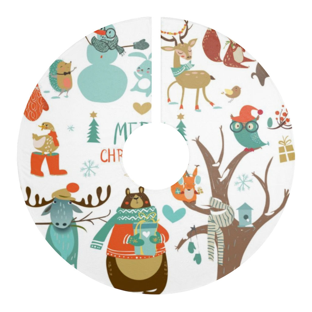 Wild Animals Christmas Tree Skirt-Animal Lover