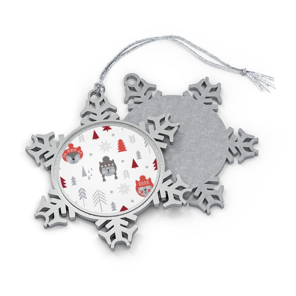 Cat Lover Pewter Snowflake Ornament-Christmas Tree-Christmas Lights