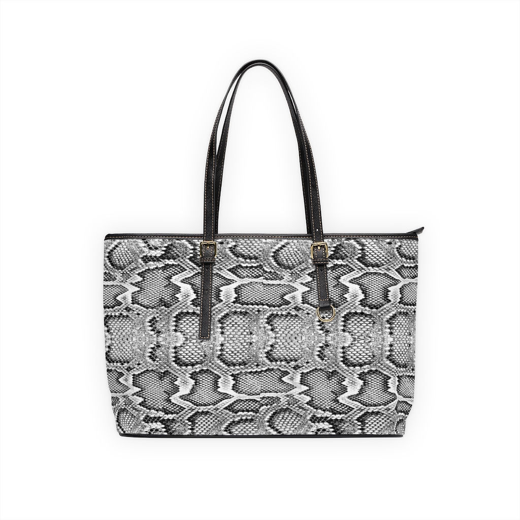 PU Leather Gray Snakeskin Print Shoulder Bag-Animal Print-Women Bag-Travel Bag