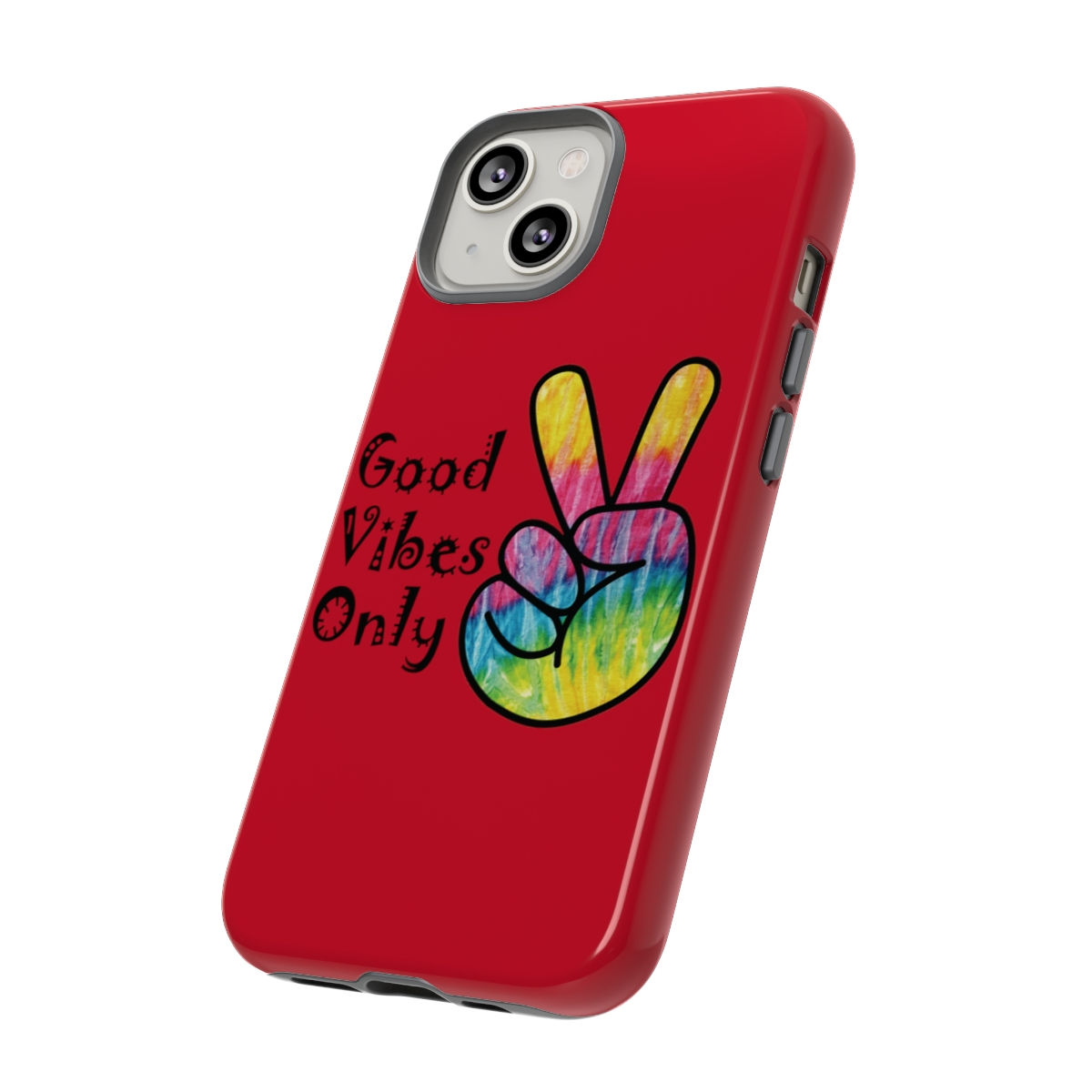Good Vibes Only Dark Red Tough iPhone 14 Case-iPhone 13 Case-iPhone Case-iPhone 