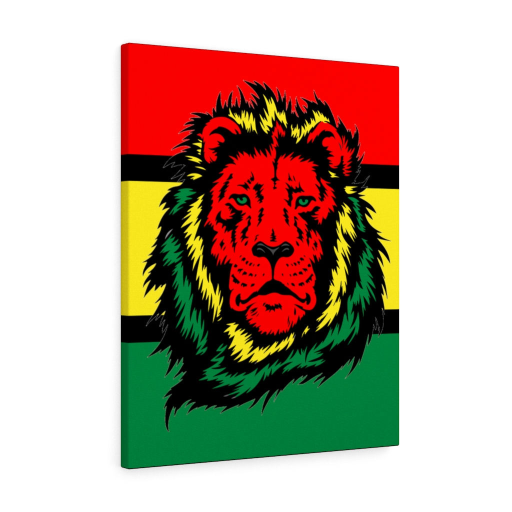 Rasta Color Lion Canvas Wall Art-Jamaica-Caribbean-Bob Marley-Living Room,Rooms