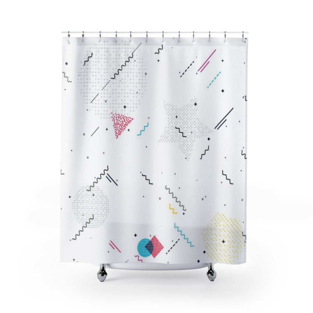 71" x 74" Memphis Shower Curtain-Bathroom Decor-Abstract Curtain