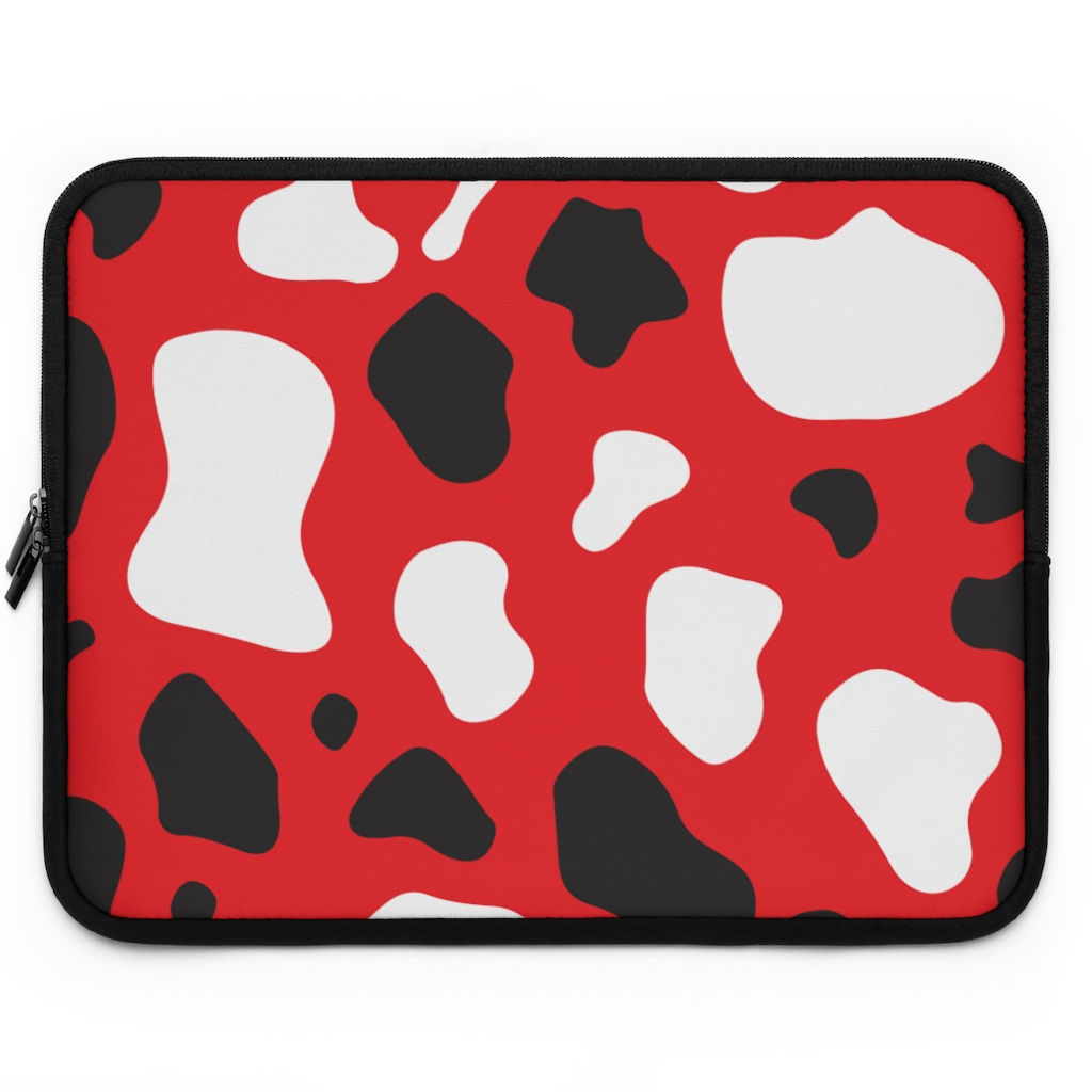 7”-17'' Cow Print Tablet Laptop Sleeve Case-Dell-MacBook-iPad Pro-Chromebook