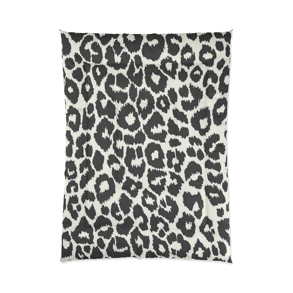 Thumbnail: Black & Beige Leopard Print Comforter-Animal Print-Animal Lovers