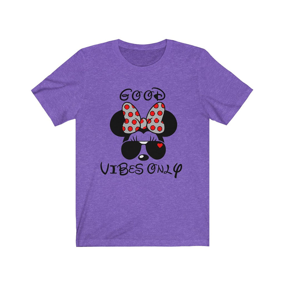 Thumbnail: Minnie Mouse Good Vibes Only T-shirt-Graphic Tees-Gift For Her-Birthday Gift