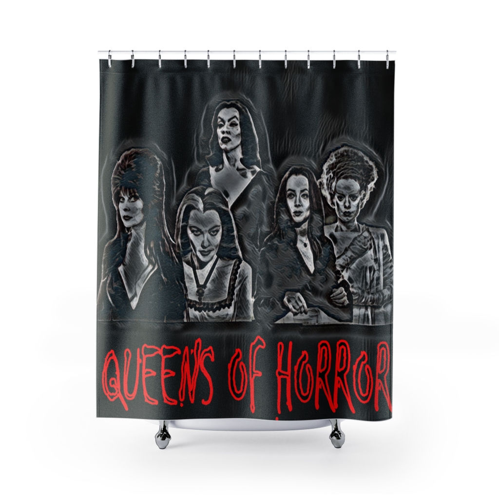 71" x 74" Shower Curtain-Morticia-Lily Munster-Frankenstein Bride-Elvira-Vampira