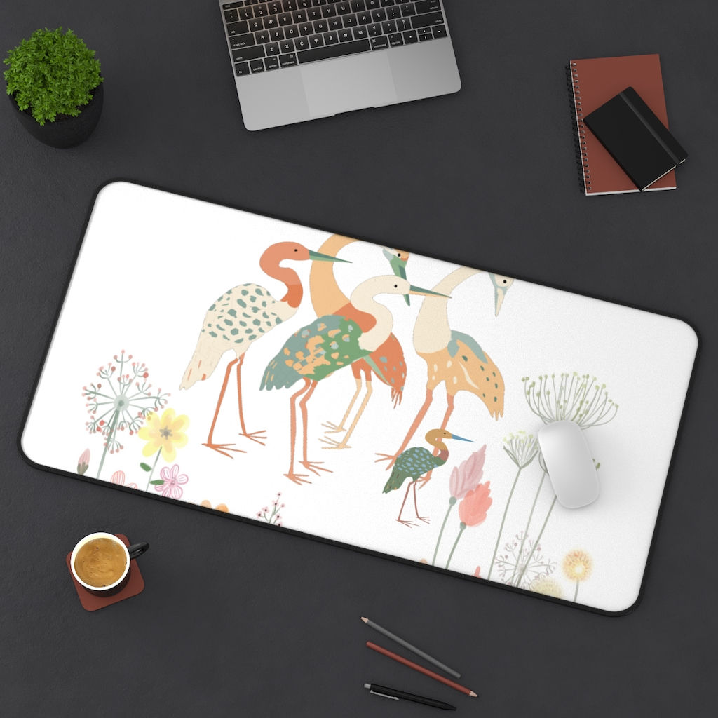 Crane Bird Gaming Mouse Pad-Office Desk Mat-Mouse Pad-Large Mouse Pad-Desk Pad