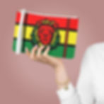 Thumbnail: Rasta Color Lion Vegan Leather Clutch Makeup Bag-Cosmetic Bag-Caribbean-Jamaica 