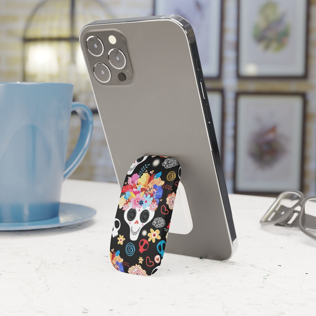 Skull Head Phone Click-On Grip-Phone Holder-Kickstand-iPhone-PopSockets