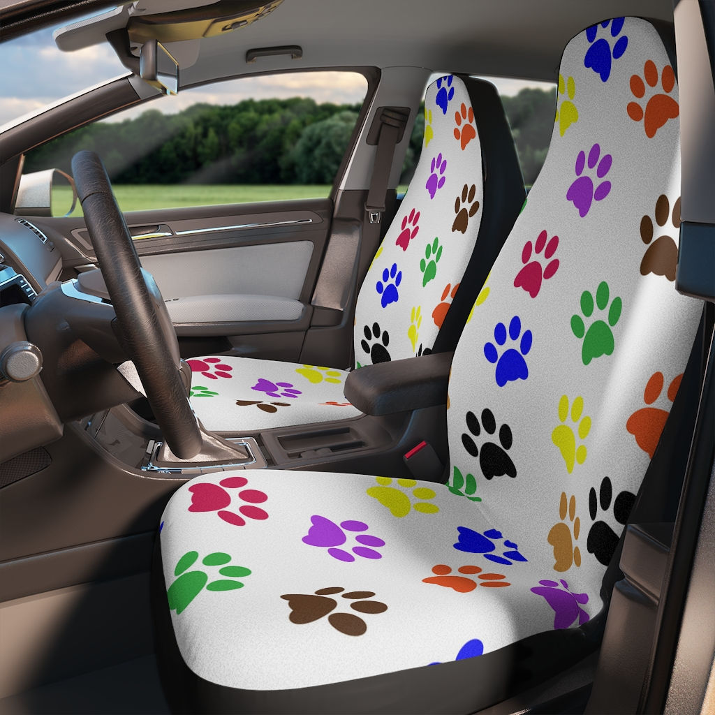 Dog Paws 2 PC Car Seat Covers-2 PC Front Car Seat Covers-Dog Lover Gift
