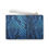 Thumbnail: Dark Blue Snakeskin Print Vegan Leather Clutch Makeup Cosmetic Bag-Animal Print