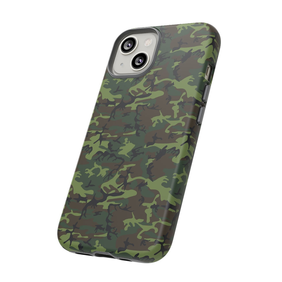 Thumbnail: Green & Brown Camouflage Tough iPhone 14 Case-iPhone 14-iPhone Case-iPhone