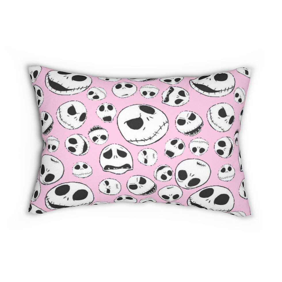 Thumbnail: Jack Skellington Pink Lumbar Pillow-Patio Pillow-Nightmare Before Christmas