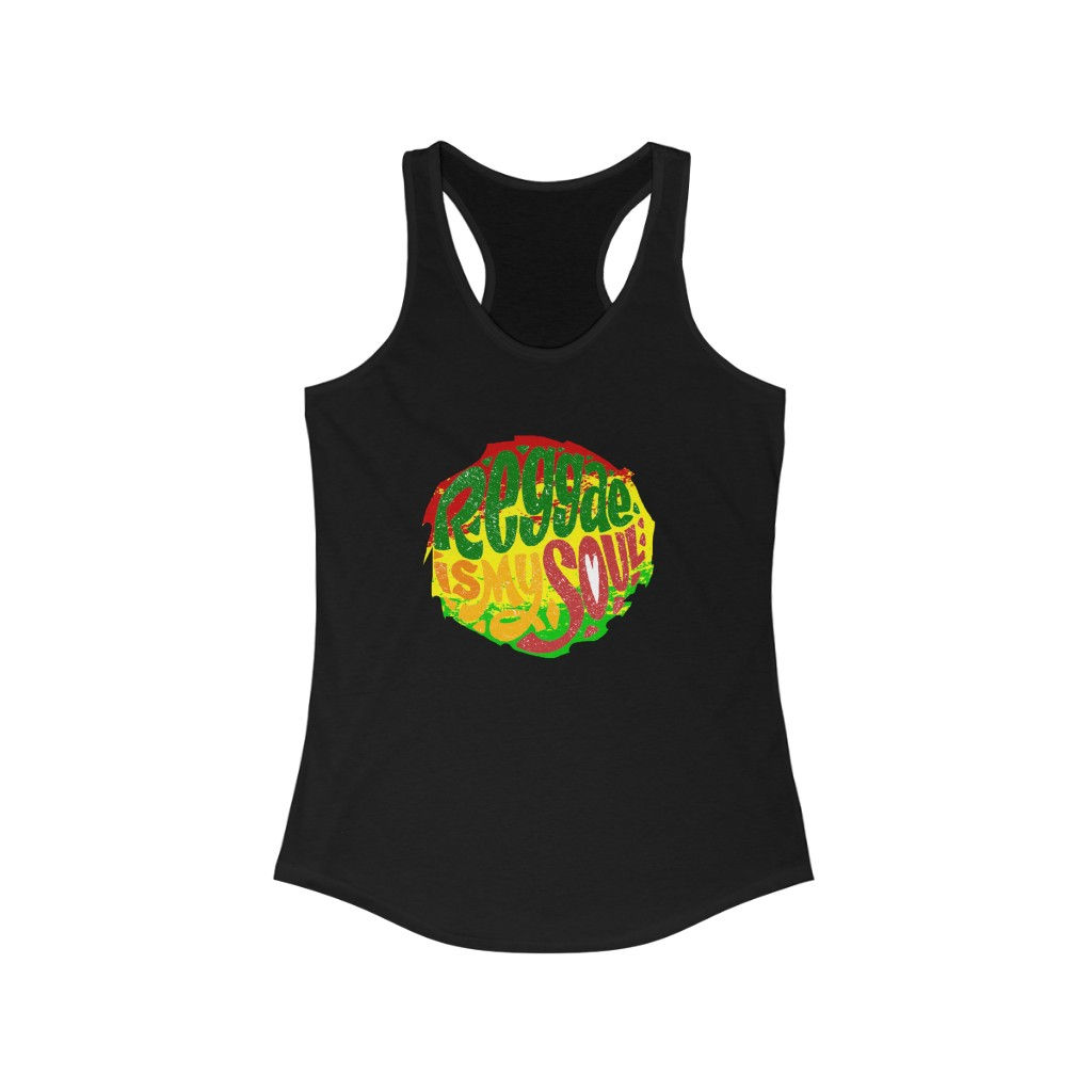 Rasta Colors Print Racerback Tank Top-Caribbean-Reggae Music-Jamaica