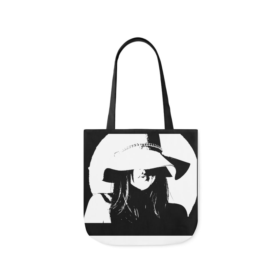 Thumbnail: Lady in Hat Canvas Tote Bag-Book Bag-Grocery Bag-Beach Tote-Bags for Women