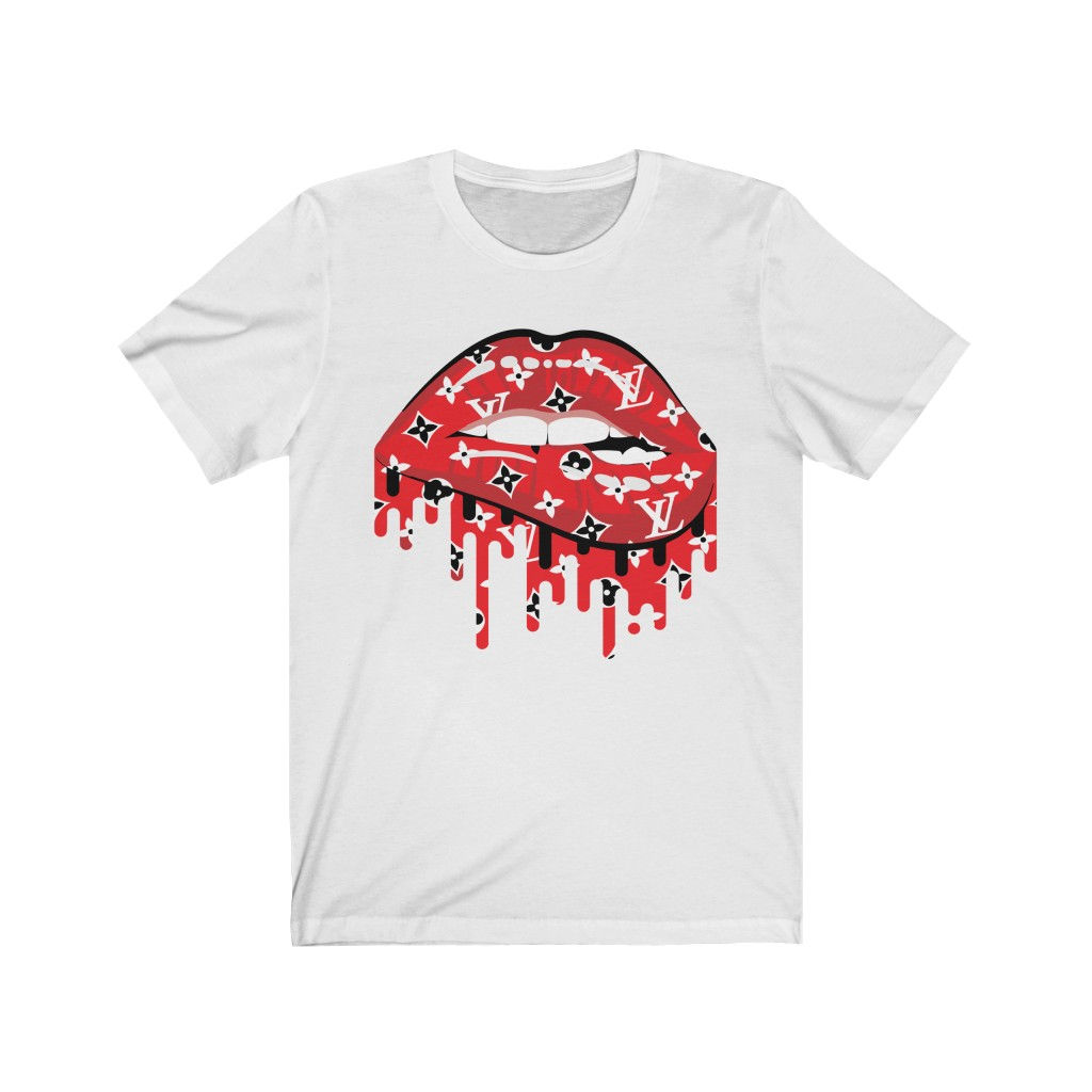Red Drip Lips T-Shirt-Graphic Tees-Gift For Her-Designer inspired-LV-Gift
