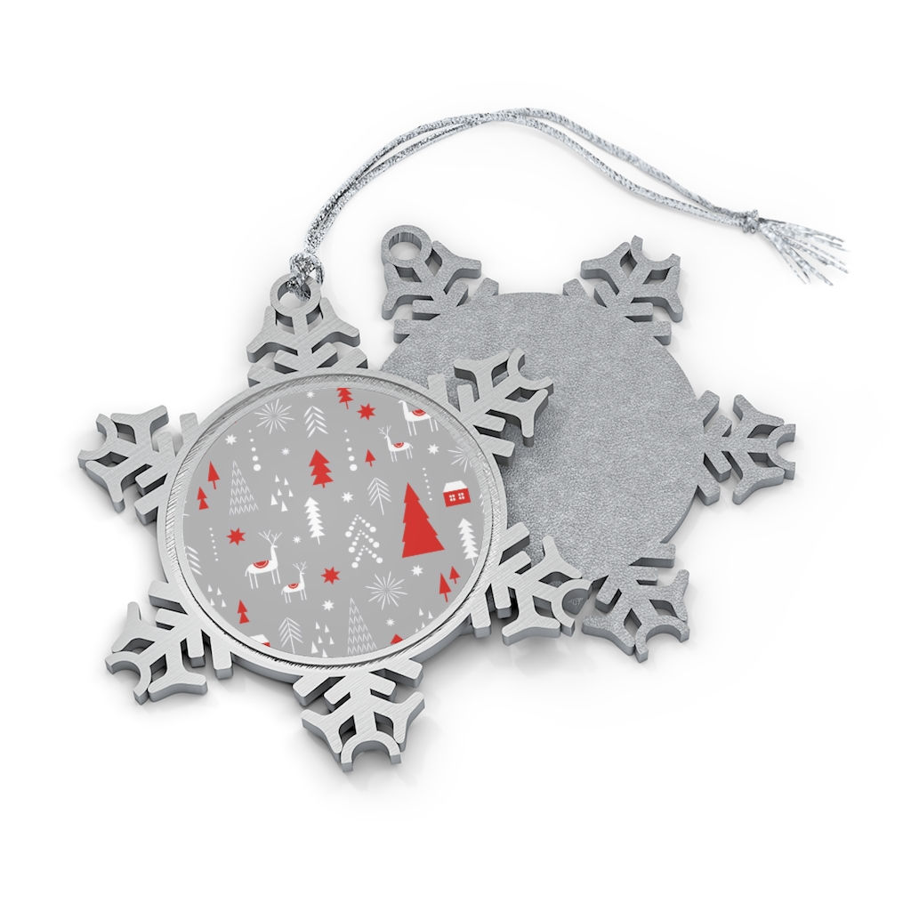 Christmas Tree Pewter Snowflake Ornament-Deer's-Christmas Tree-Christmas Lights