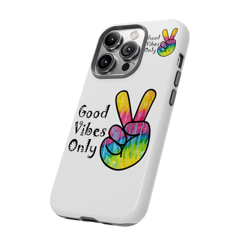 Thumbnail: Good Vibes Only White Tough iPhone 14 Case-iPhone 14-iPhone Case-iPhone