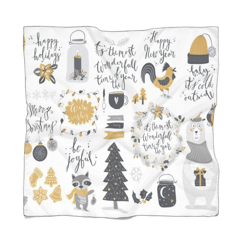 Thumbnail: Poly Luxury Holiday Scarf-Head Scarf-Neck Scarf-Head Wrap-Scarf Belt-Bracelet