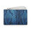 Thumbnail: Dark Blue Snakeskin Print Vegan Leather Clutch Makeup Cosmetic Bag-Animal Print