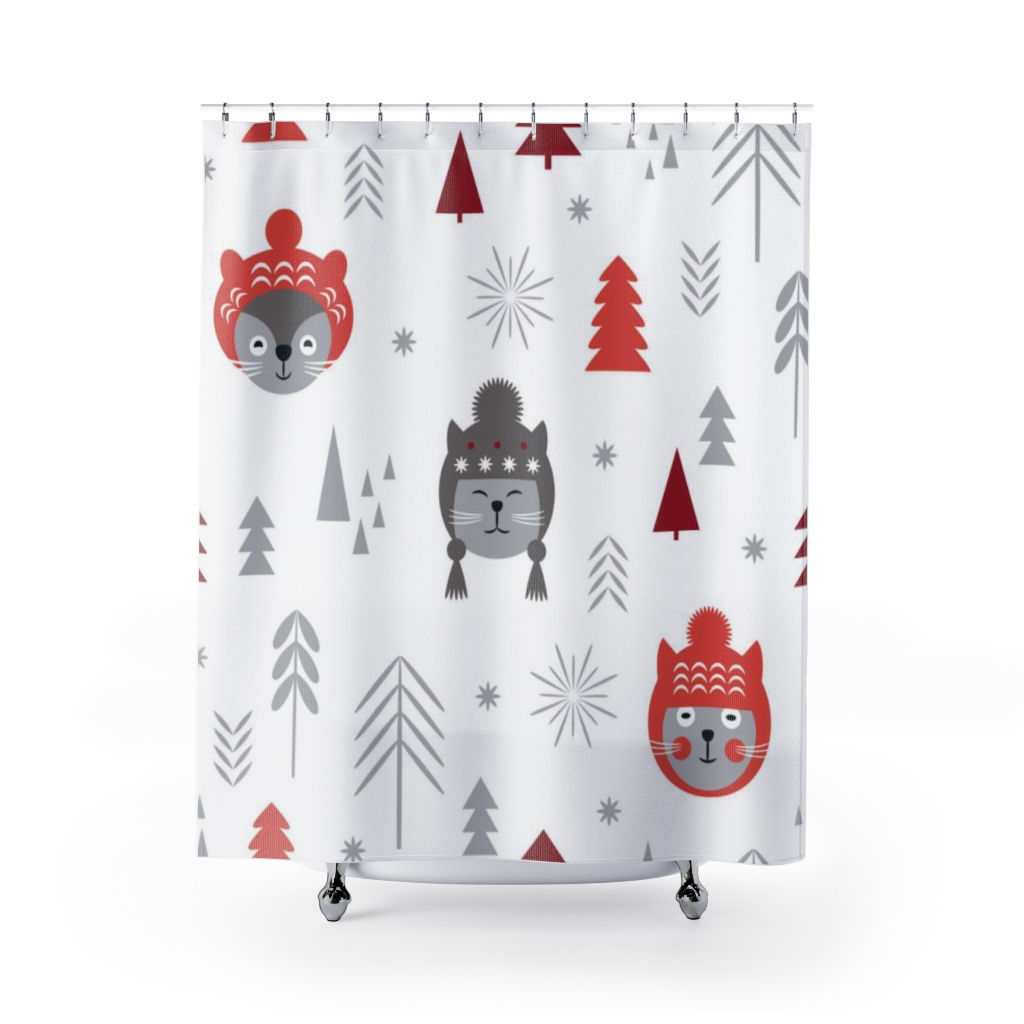 71" x 74" Cat lover Shower Curtain-Bathroom Decor-Animal Lovers