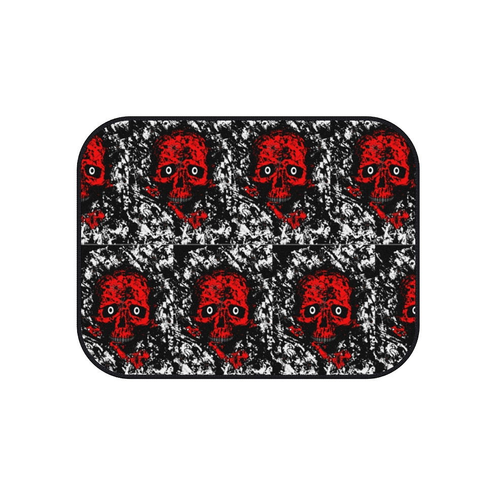 Thumbnail: Set of 4 Skull Headed Car Mats-Set of 4 Car Mats-4 Pieces Car Mats-Goth