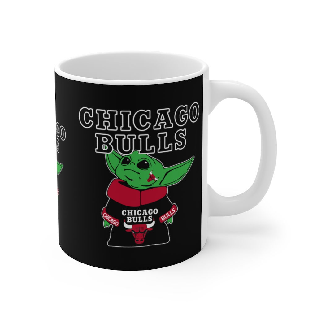Baby Yoda-Chicago Bulls Mug Cup-Coffee Mug-Tea Cup-Sports Mug-Office Mug
