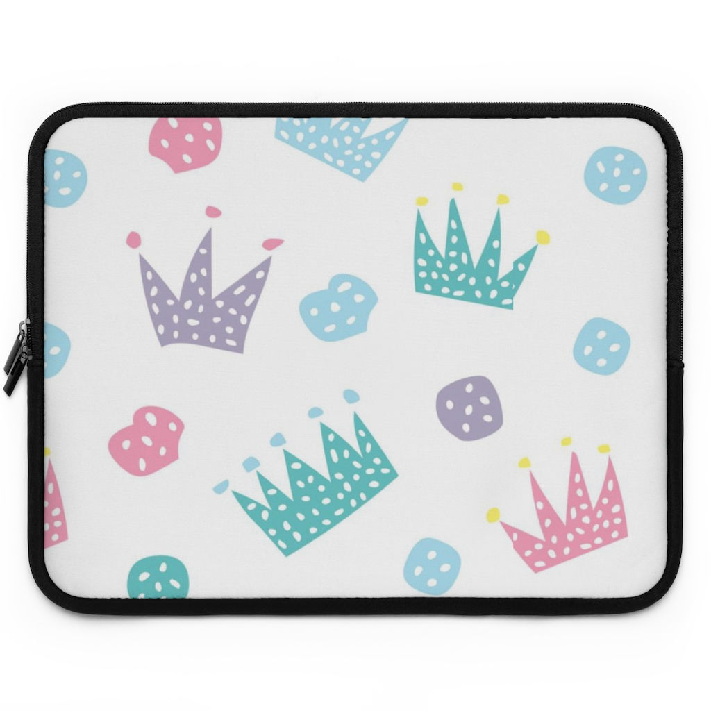 7”-17'' Crown Print Tablet Laptop Sleeve Case-MacBook-Chromebook-iPad Pro-Dell