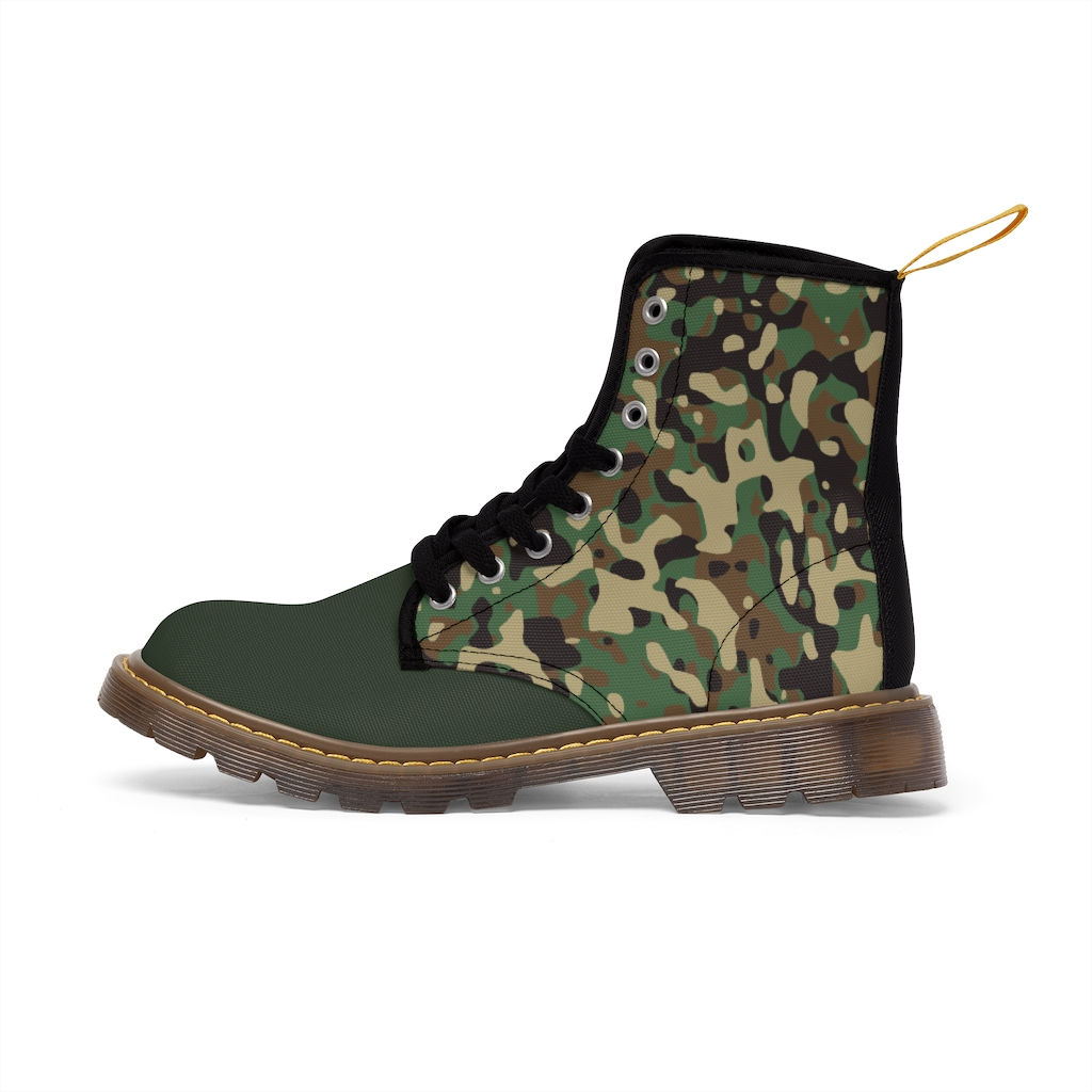 Women's Green Camouflage Boots-Women's Boots-Boots For Women-Women Boots
