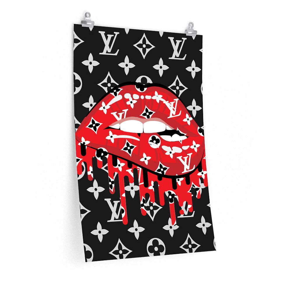 Thumbnail: Red Drip Lips Poster-Living Room Art-Home Decor-Bedroom Wall Art