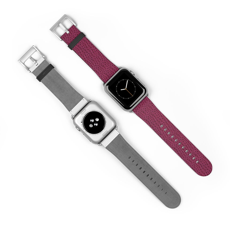 縮圖：Red Wine Snakeskin Print Faux Leather Apple Watch Band-Series 1 2-Animal Print