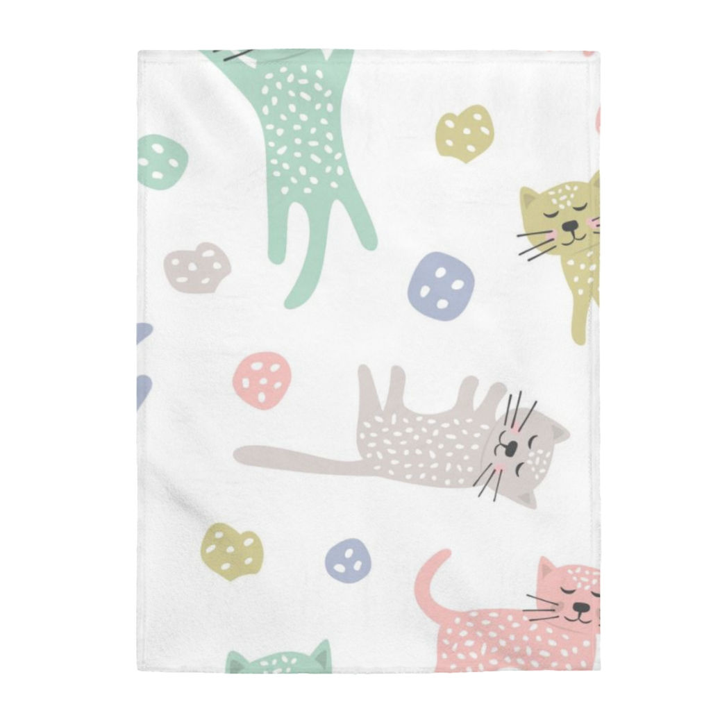 Cat Lovers Velvet Plush Blanket-Baby Blanket-Nursery Blanket-Baby Shower Gift