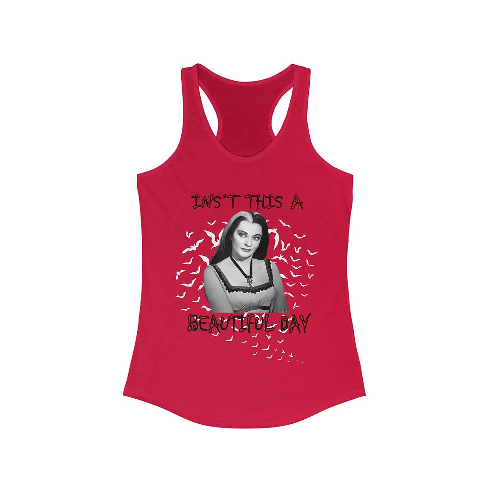 Thumbnail: Lily Munster Racerback Tank Top Shirt-Fitness Tank Tops-Bats-Fashion Tank Top