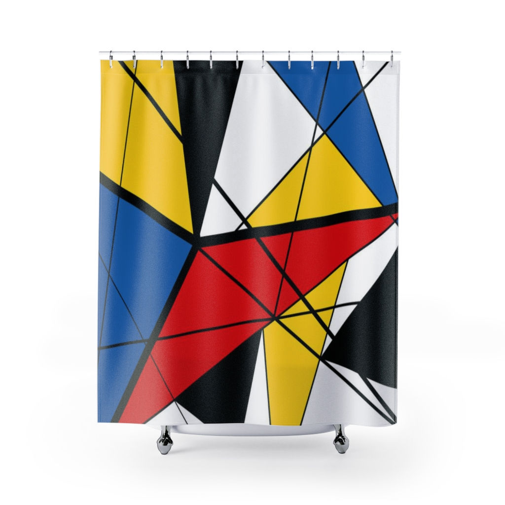 71" x 74" Abstract Shower Curtain-Bathroom Decor-Colorful Shower Curtain
