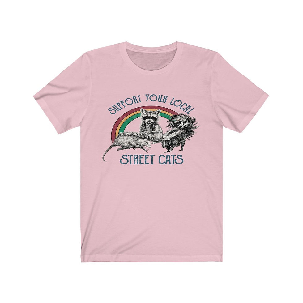 Thumbnail: Support Your Local Street Cats Unisex Jersey Short Sleeve T-shirt-Tops & Tees