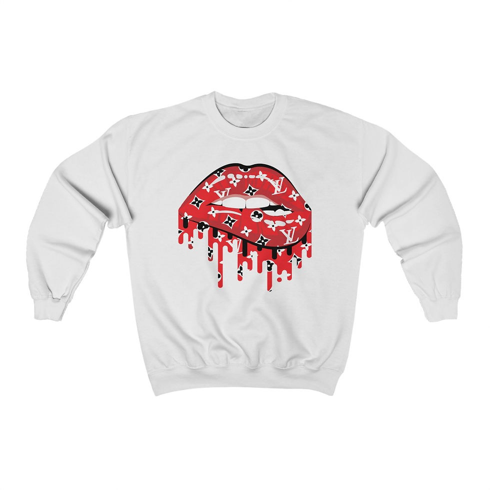 Thumbnail: Red Drip Lips Women's Crewneck Sweatshirt-Designer inspired-LV