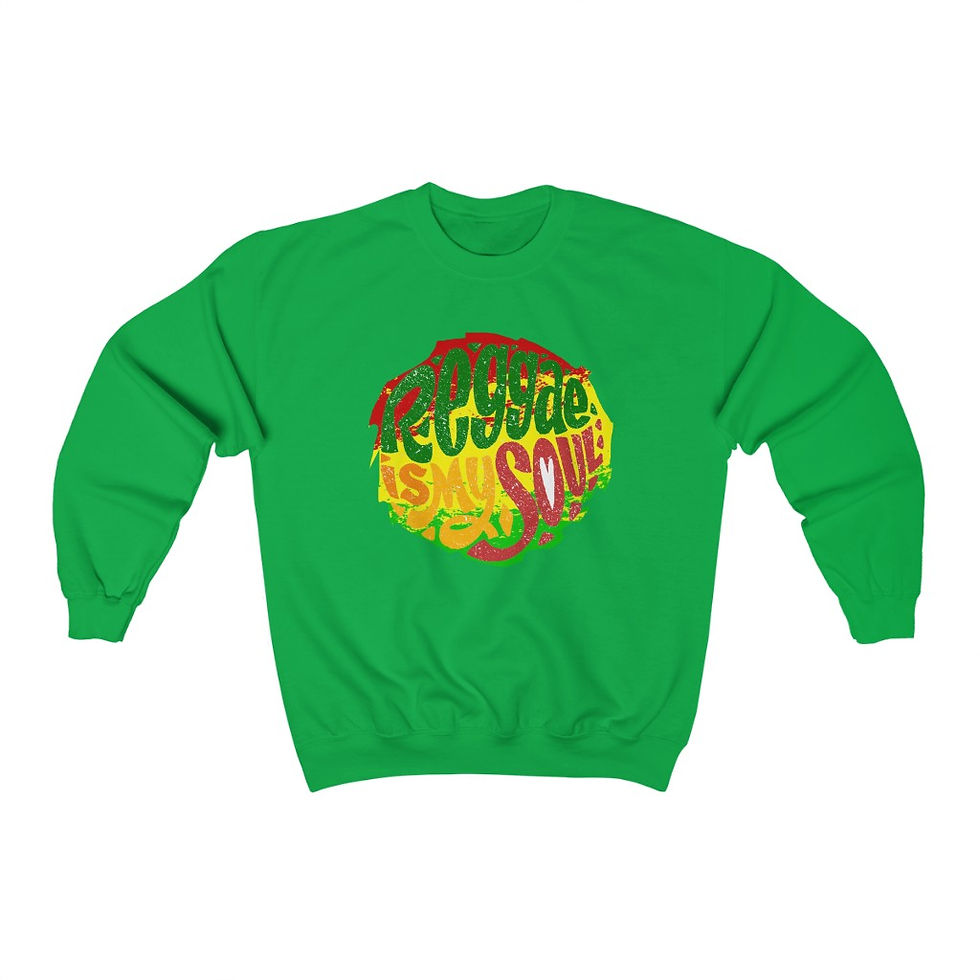 Thumbnail: Reggae is My Soul  Unisex Crewneck Sweatshirt-Jamaica-Rasta Colors-Caribbean