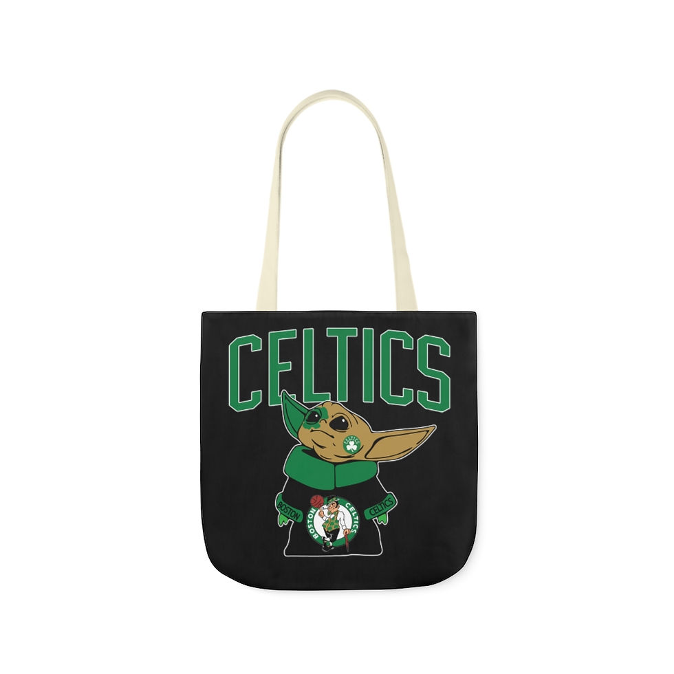 Thumbnail: Baby Yoda-Boston Celtics Canvas Tote Bag-Book Bag-Grocery Bag-Beach Tote