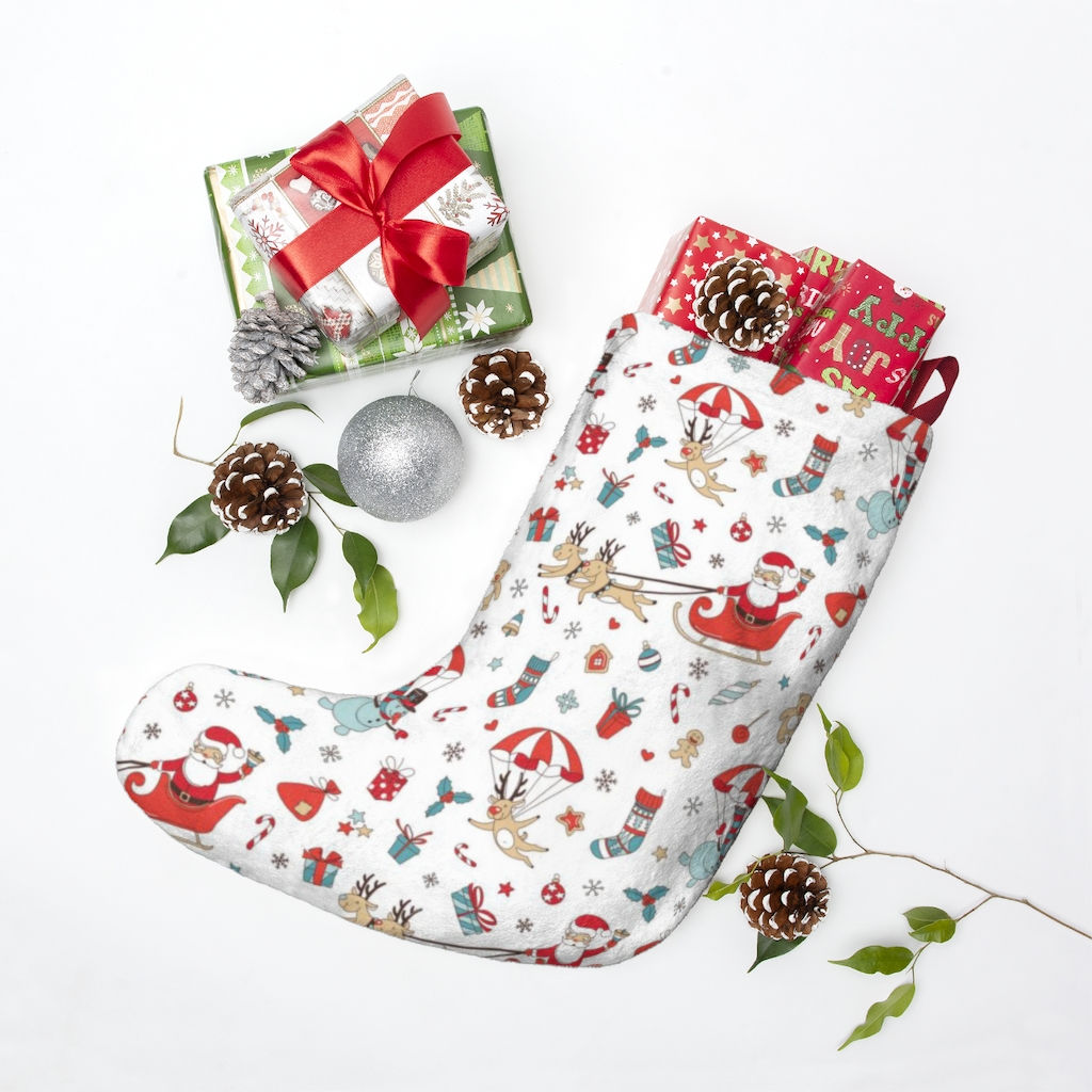 Santa Claus Christmas Stocking-Novelty-Rain Deer's-Personalized-Customized
