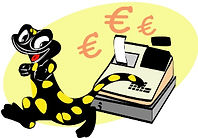 Logo du Kayak Le Batifol à Chiny, illustrant les canoës, kayaks, pagaies et autres équipements nécessaires pour descendre la Semois.