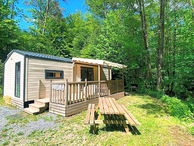 Mobilhome de location au Camping Le Canada à Chiny, dans le Parc National de la Vallée de la Semois