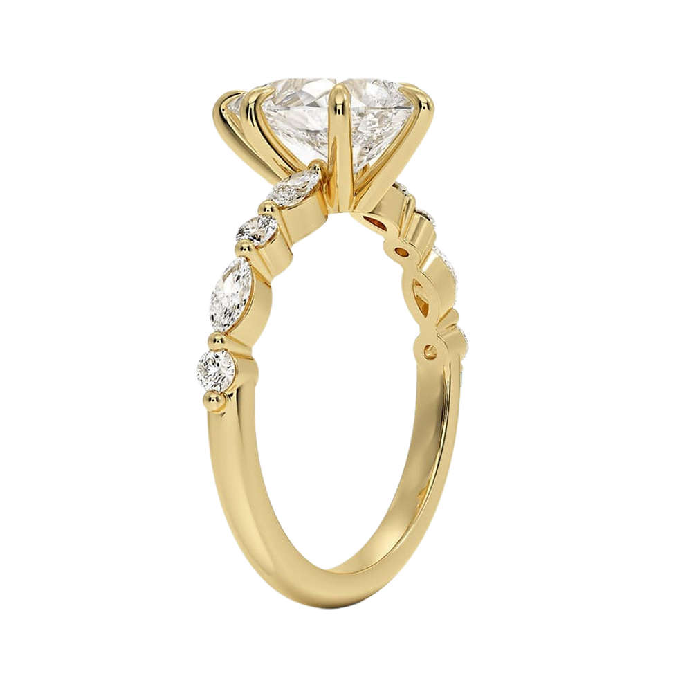Thumbnail: Amara — Pear Cut with Marquise and Round Accents